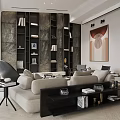 Modern Dining and Living Room Space With Sofa Dining Table Plants and Large Windows Design