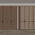 Modern Wooden Wardrobe Design With Panel Doors And Mesh Front Doors
