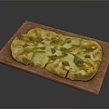 Delicious Homemade Pizza Topped With Fresh Vegetables Olives And Melted Cheese On Wooden Serving Board