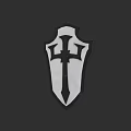 Black White Electronic Appliance Shield Emblem With Cross And Sword