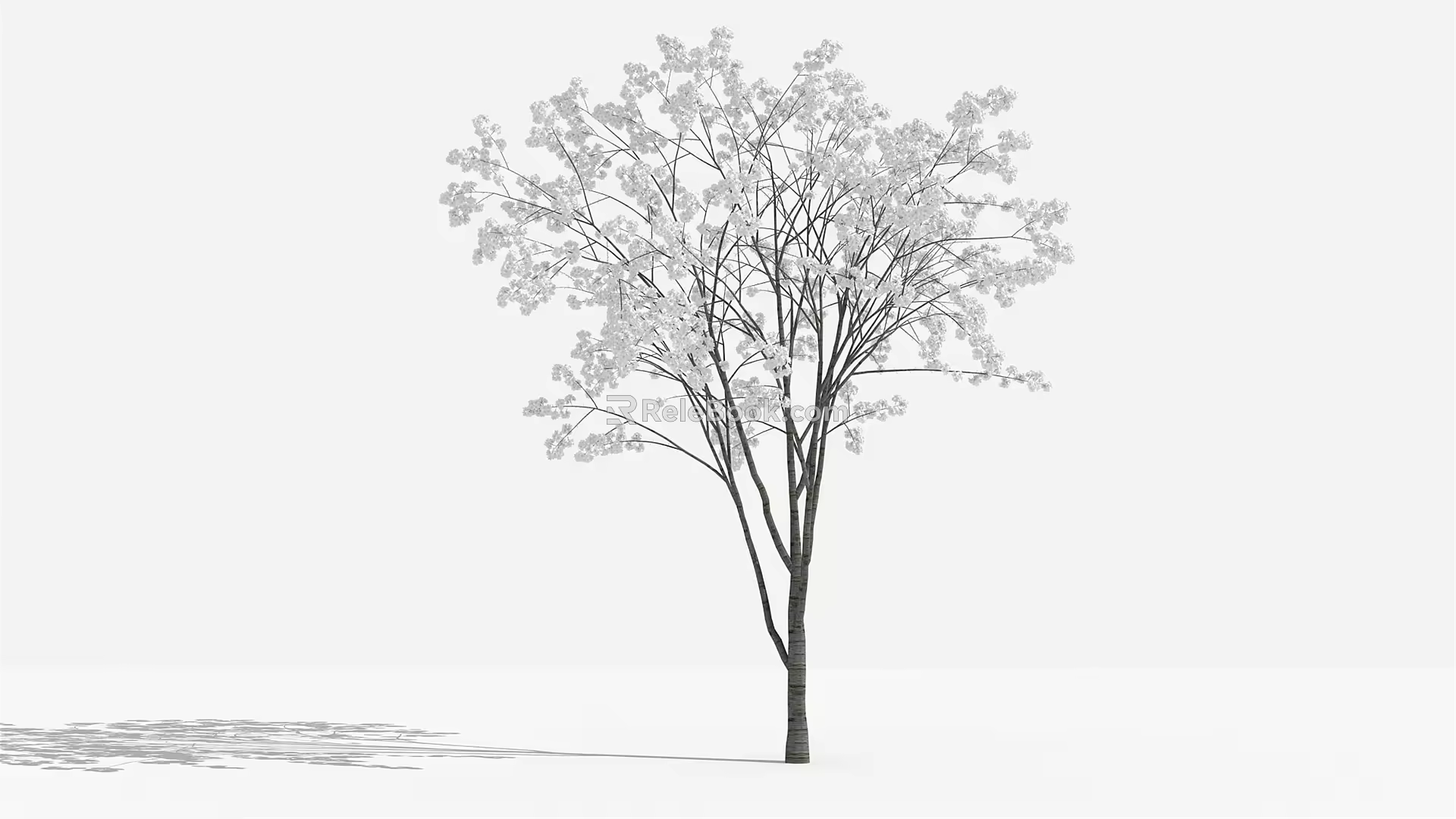 Modern Flower Tree Mountain Cherry Blossom Shrub Plant Grass Landscape 3d model