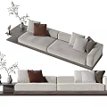 Modern double sofa multiplayer sofa 3d model