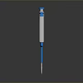 Blue And White Weapon With Long Tip Button And Ergonomic Handle Design 3d model