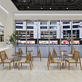Modern Coffee Shop Store Front Desk With Glass Facade And Signage