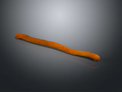 Golden Orange Long Fried Snack With Crunchy Surface On Dark Background 3d model