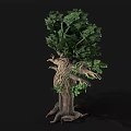 Mystical Tree Creature Character With Humanoid Form Green Foliage And Extended Arms
