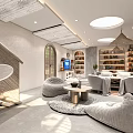 Modern Artistic Living Room With Bookshelves And Decor