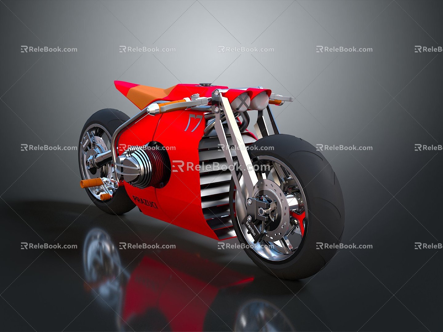 Motorcycle Two-wheeled Motorcycle Cross-country Motorcycle Road Race Motorcycle Motor Vehicle Transport 3d model