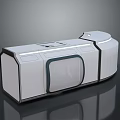 Modern Sleek Tech Device With White Body Black Frame And Transparent Window Top Section Design 3d model