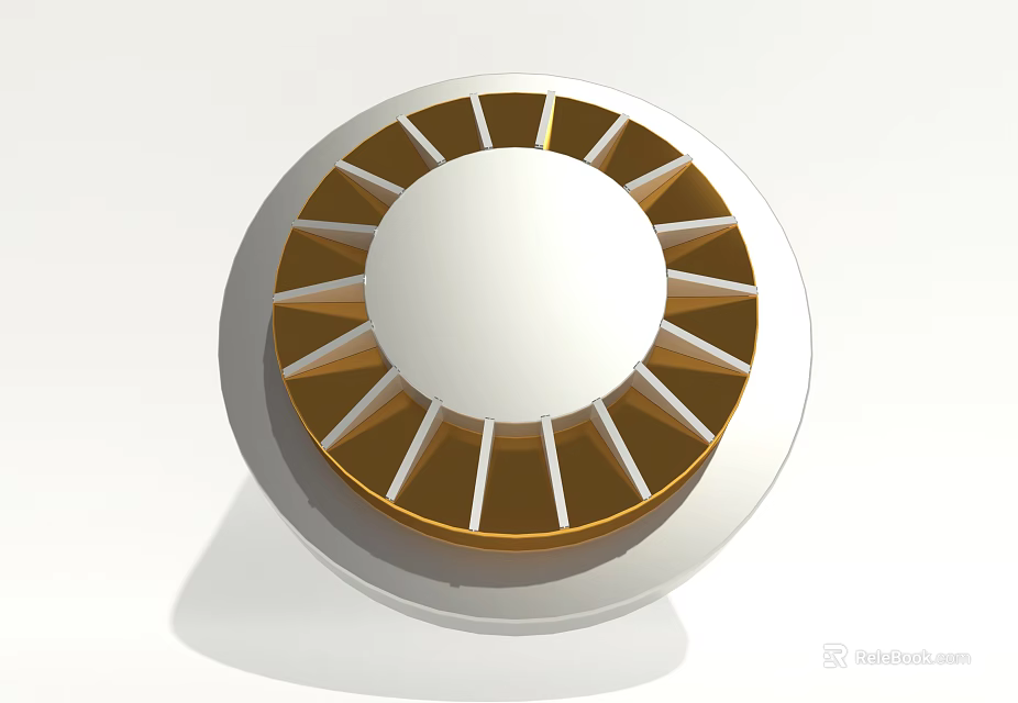 Metal Hardware Tool Round Knob With Sleek White Brown Finish For Mechanical Use 3d model 
