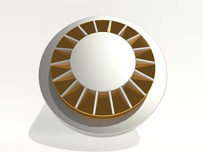 Metal Hardware Tool Round Knob With Sleek White Brown Finish For Mechanical Use 3d model