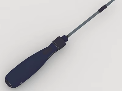 Ergonomic Dark Blue Handle Screwdriver With Gray Shaft For Household Repairs 3d model