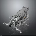 Futuristic Space Exploration Vehicle With Mechanical Structure Landing Legs And Observation Window