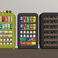 Poliform Green And Black Mini Fridges In Modern Interior Filled With Coca Cola Juices