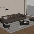 Modern Italian Sofa Combination Sofa Combination Leather Sofa Three-Seat Sofa Single Sofa 3d model