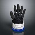 Fashionable Black and White Glove with DAAC Branding Blue Trim and Stitching Details