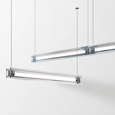 Modern Linear Pendant Lights With Sleek Metal Frame For Contemporary Interior Spaces Design 3d model