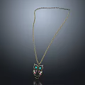 Unique Owl Shaped Pendant Necklace Featuring Colorful Gemstones And Gold Chain