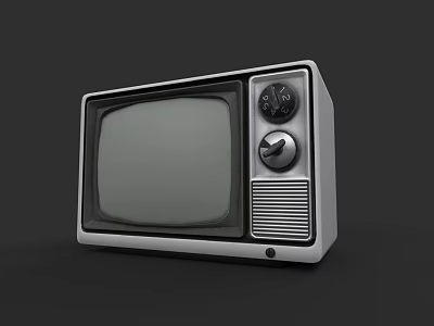 Vintage Television with Classic Design and Retro Knobs on Black Background 3d model