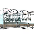 Transparent Hydroponic Greenhouse Facility With Suspended Plants And Water System