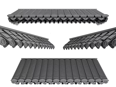 Traditional Chinese Roof Tile Components Various Styles for Roof Construction 3d model