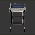 Medical Stretcher Trolley With Blue Mattress And Wheels For Hospital Use
