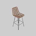 Modern Woven Bar Stool With Black Metal Frame And Woven Backrest