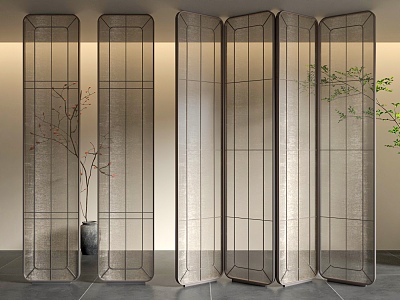 French Middle Clamp Glass Partition model