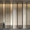 French Middle Clamp Glass Partition 3d model