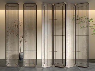 French Middle Clamp Glass Partition 3d model