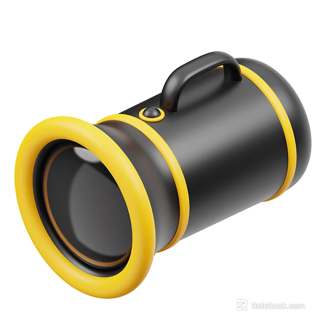 Modern Black Decorative Ornament Set For Home Decoration With Yellow Rings And Handle 3d model 