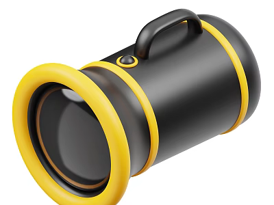 Modern Black Decorative Ornament Set For Home Decoration With Yellow Rings And Handle 3d model