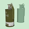 Green And White Smoke Grenades With Smoke Label Worn Surface Military Weapon