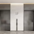 Elevator Hall Elevator Door Elevator Button Lobby Elevator Hotel Elevator 3d model