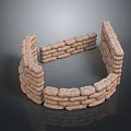 Rustic Landscape With Stacked Stone Circular Archway In Open Air Setting