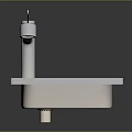 Food Preparation Sink In Stainless Steel With Functional Faucet Design