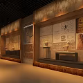 Luxurious Tobacco And Alcohol Store With Ancient Architectural Style Blue Projections And Starry Sky Background
