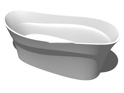 Modern White Freestanding Bathtub With Oval Shape And Smooth Surface 3d model