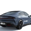 Hyundai Blue Coupe Car Rear View Sleek Design And Black Wheels