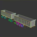 Two Light Colored Dump Trucks With Multiple Wheels And Open Cargo Beds 3d model