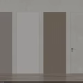 Modern Swing Doors In Different Colors With Simple Handles Light Walls Wooden Floors