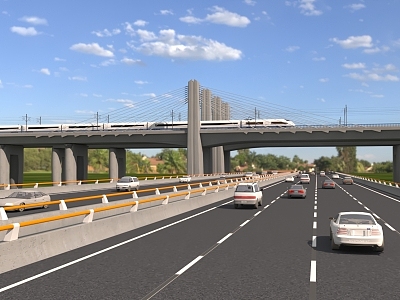 Bridge Railway Bridge Highway Bridge 3d model