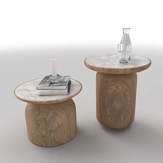 Modern tea table round table 3d model