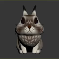 Cute 3D Rabbit Game Movie Character With Brown And White Fur Big Ears Large Eyes