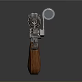Retro Vintage Pistol With Double Barrels Metal Body And Wooden Grip