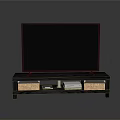 Modern TV Stand with Flat Screen TV and Storage Drawers Design