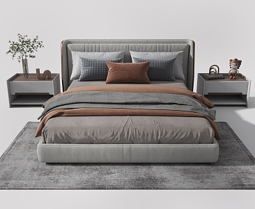 Modern Double Bed 3d model