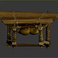 Traditional Handmade Wooden Xylophone Percussion Instrument with Bamboo Frame and Wooden Bars