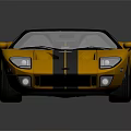 Yellow Convertible Sports Car with Black Stripes and Open Top Design