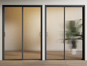 Modern sliding door Changhong glass sliding door glass door sliding door 3d model